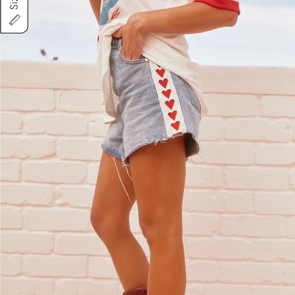 SABBI Raving Hearts Denim Shorts S